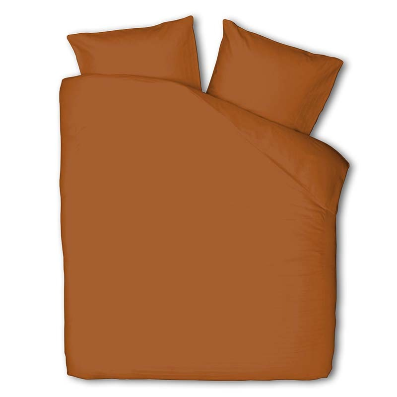 Luna Bedding Dekbedovertrek Luna Uni Bruin 200x200 Cm Effen 200x200 Cm  - 