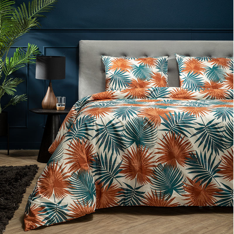 Presence Pretty Palm Terra Dekbedovertrek Patroon 200x200 Cm  - 