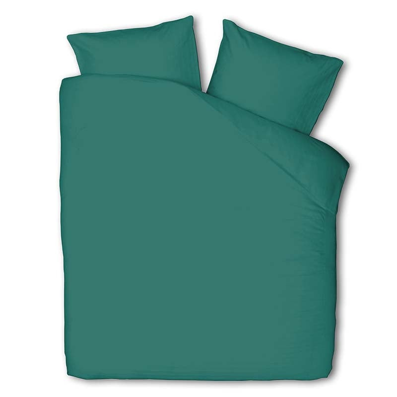Luna Bedding Dekbedovertrek Luna Uni Groen Effen 200x200 Cm  - 