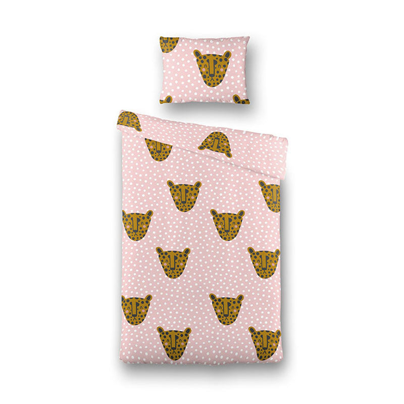 Fresh and Co Kids Dekbedovertrek Katoen Pink Panther Dieren 140x200 Cm Gezien Op TV & Ademend & Zacht  - 