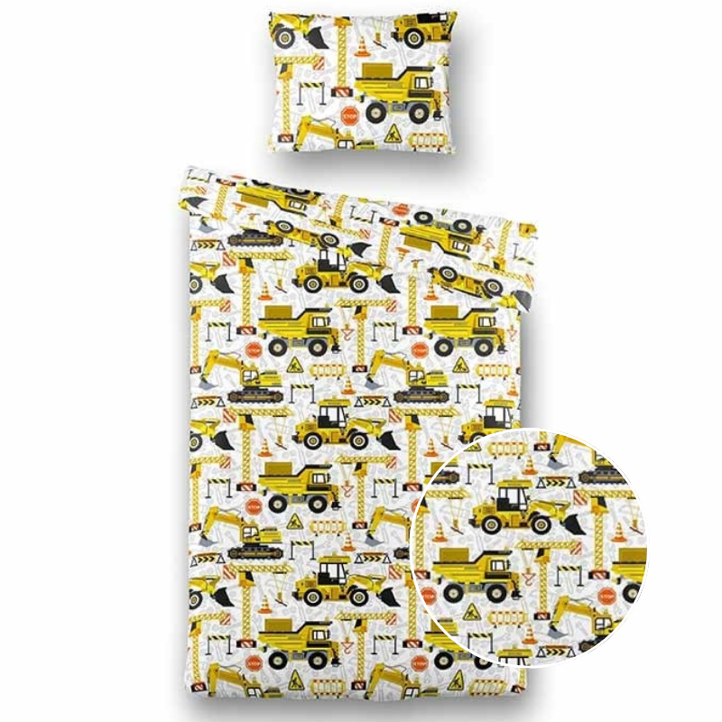 Fresh and Co Kids Dekbedovertrek Strong Trucks 140x200 Cm  - 