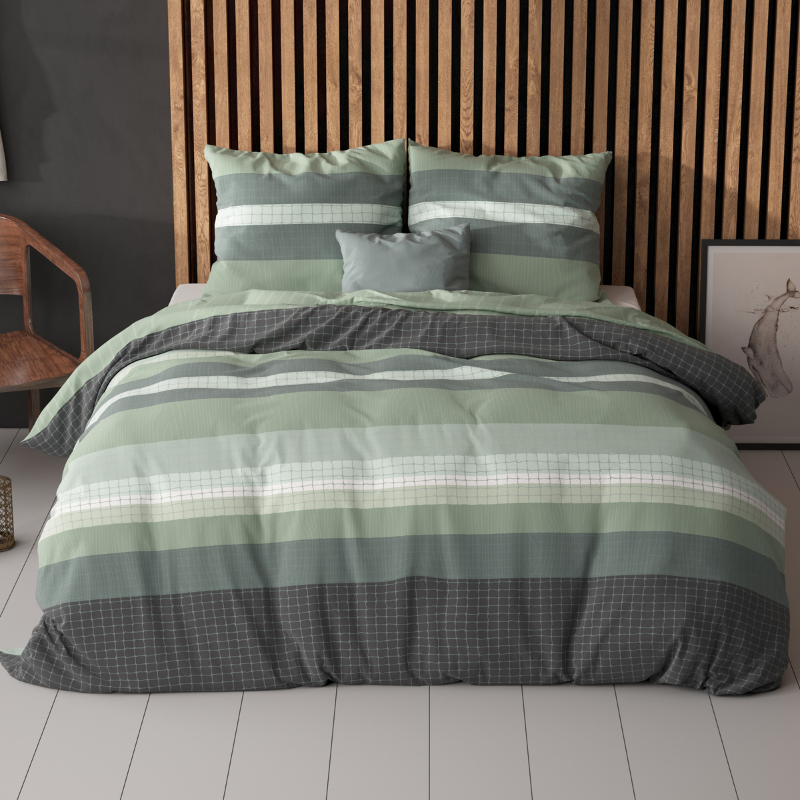 Sleeptime Classy Dekbedovertrek Gradient Stripe Strepen 140x200 Cm Anti Allergie & Zacht  - 