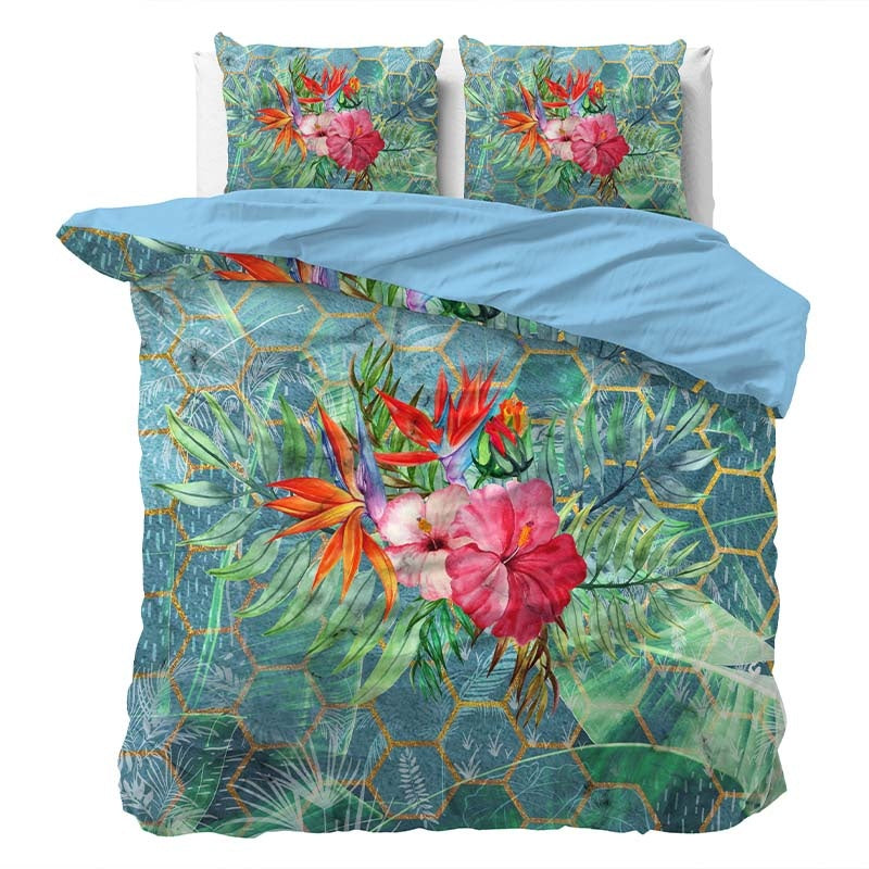 Manilla Dekbedovertrek Nadin Bloemen 140x200 Cm Gezien Op TV  - 