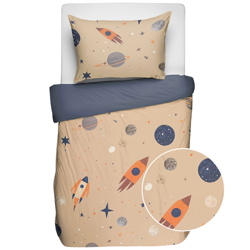 Fresh and Co Kids Dekbedovertrek Katoen Retrospace Default  - 
