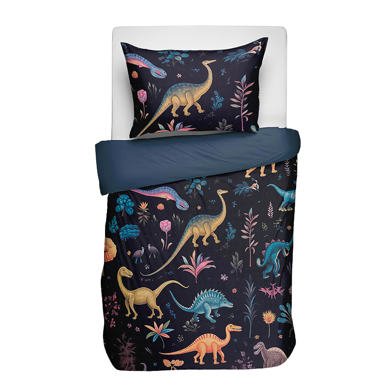 Fresh and Co Kids Dekbedovertrek Katoen Colorful Creatures Natuur 140x200 Cm  - 