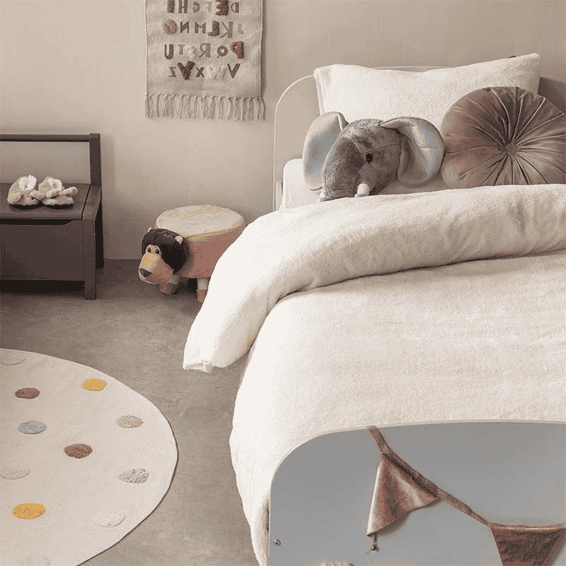 Fresh and Co Dekbedovertrek Teddy Kids Off White Effen 140x200 Cm Verwarmend  - 