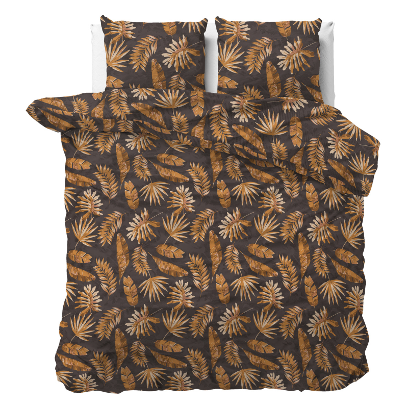 Sleeptime Dekbedovertrek Luusje Goud Patroon & Bloemen 200x200 Cm Anti Allergie & Anti Huisstofmijt  - 