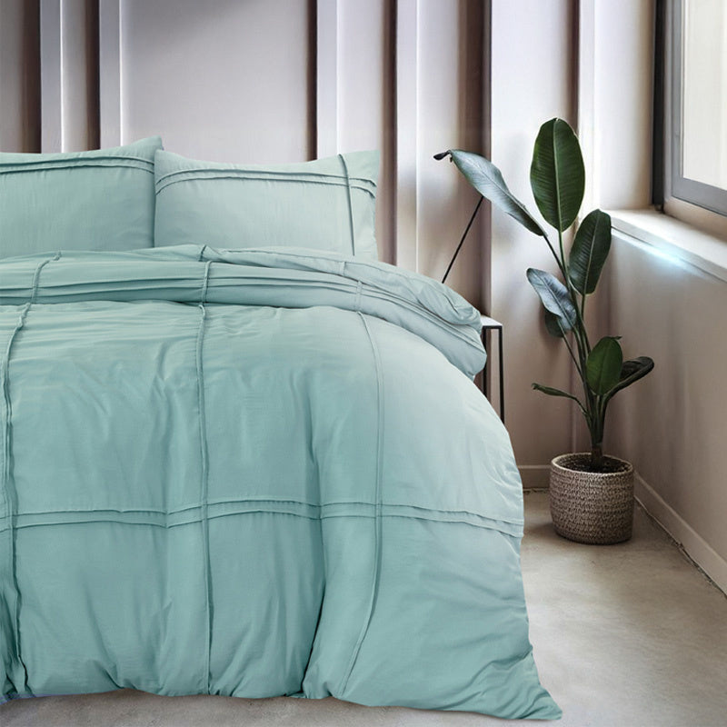 Sleeptime Dekbedovertrek Washed Tufted Effen 140x200 Cm Groen Anti Allergie  - 