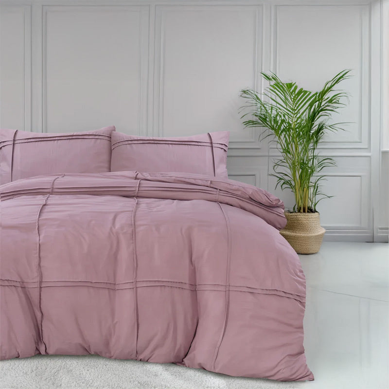 Sleeptime Dekbedovertrek Washed Tufted Effen 200x200 Cm Roze Anti Allergie  - 