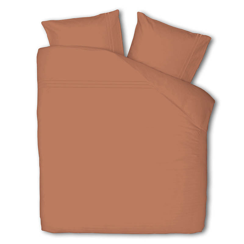 Presence Dekbedovertrek Egyptisch Katoen Uni Effen 240x200 Cm Brique Verkoelend  - 