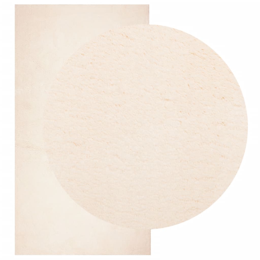 vidaXL Vloerkleed HUARTE laagpolig zacht wasbaar 60x110 cm beige