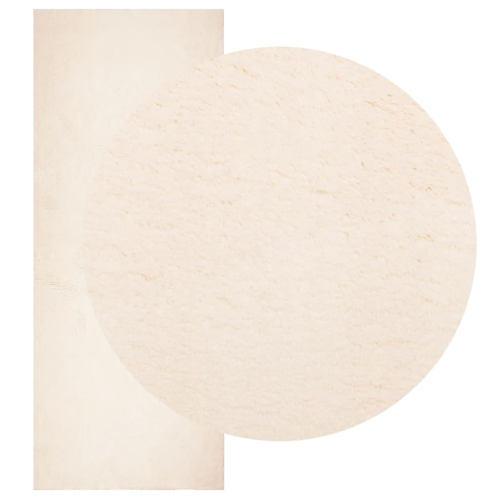 vidaXL Vloerkleed HUARTE laagpolig zacht wasbaar 80x200 cm beige