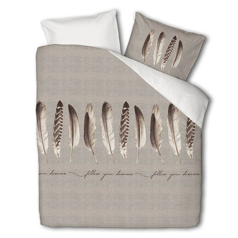 Luna Bedding Dekbedovertrek Endless Feathers Beige Veren 200x200 Cm  - 