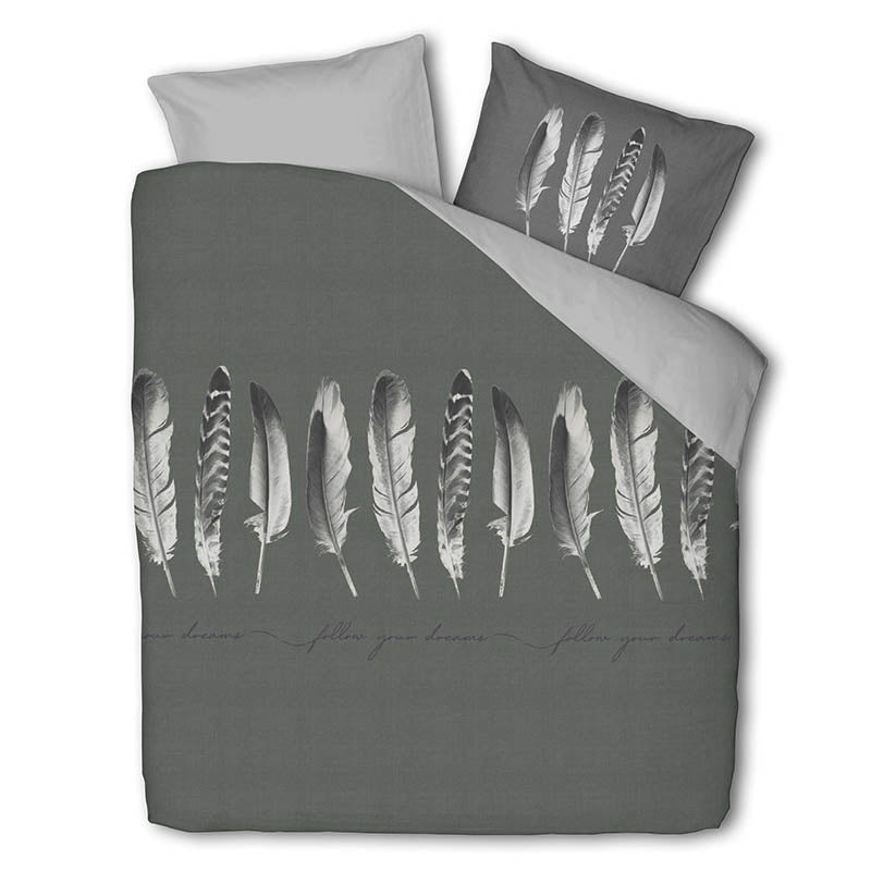 Luna Bedding Dekbedovertrek Endless Feathers Antraciet Veren 200x200 Cm  - 