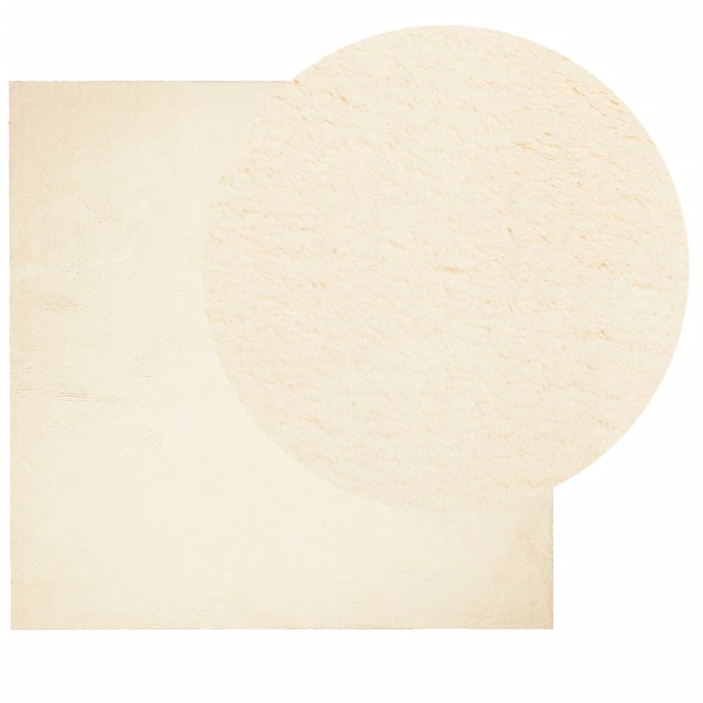 vidaXL Vloerkleed HUARTE laagpolig zacht wasbaar 200x200 cm crème
