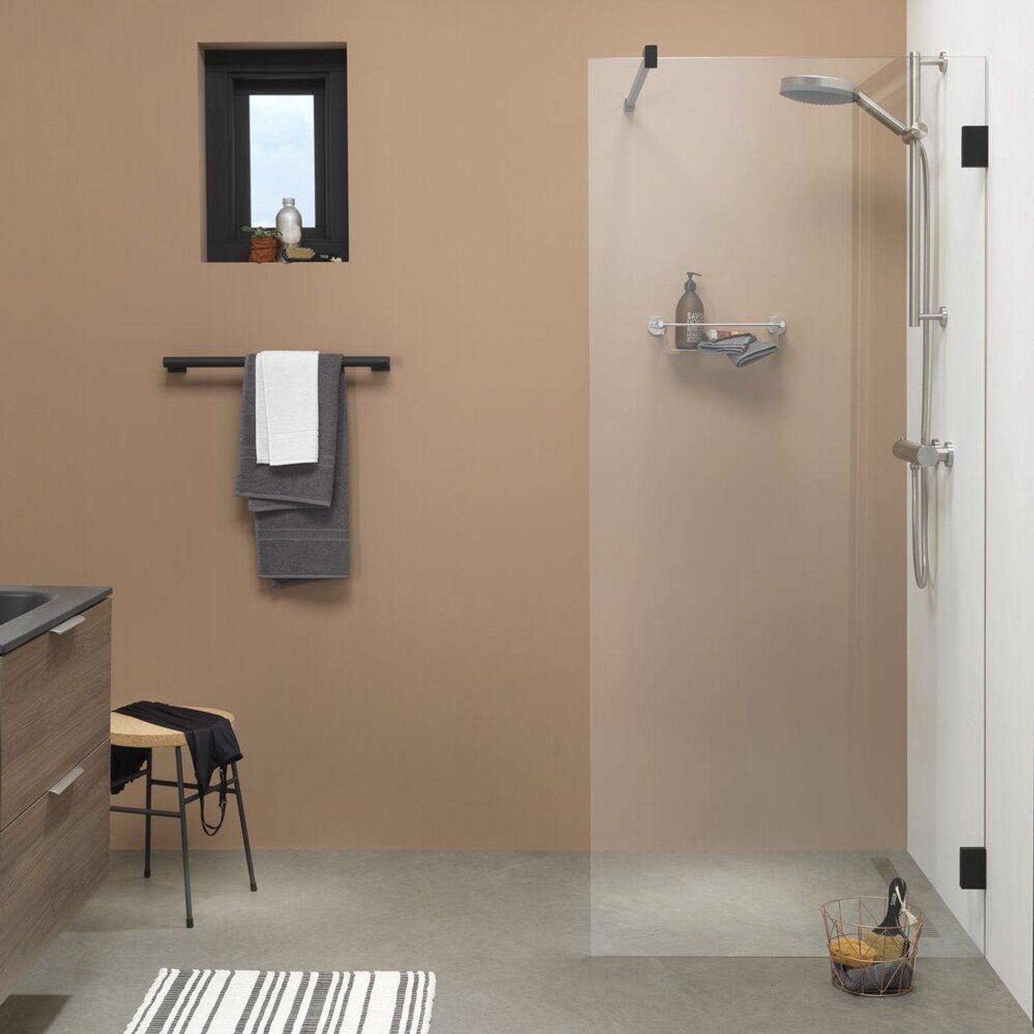 Sealskin I Am Douchewand Walk In Type A3 (divider) 1000mm Mat Zwart | 8mm Helder Veiligheidsglas + Antikalk