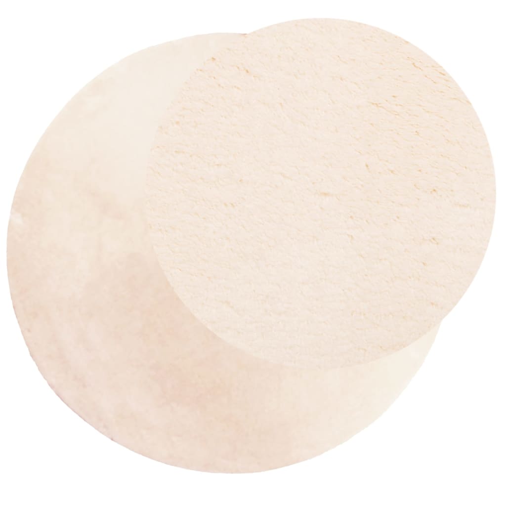 vidaXL Vloerkleed HUARTE laagpolig zacht wasbaar Ø 160 cm beige