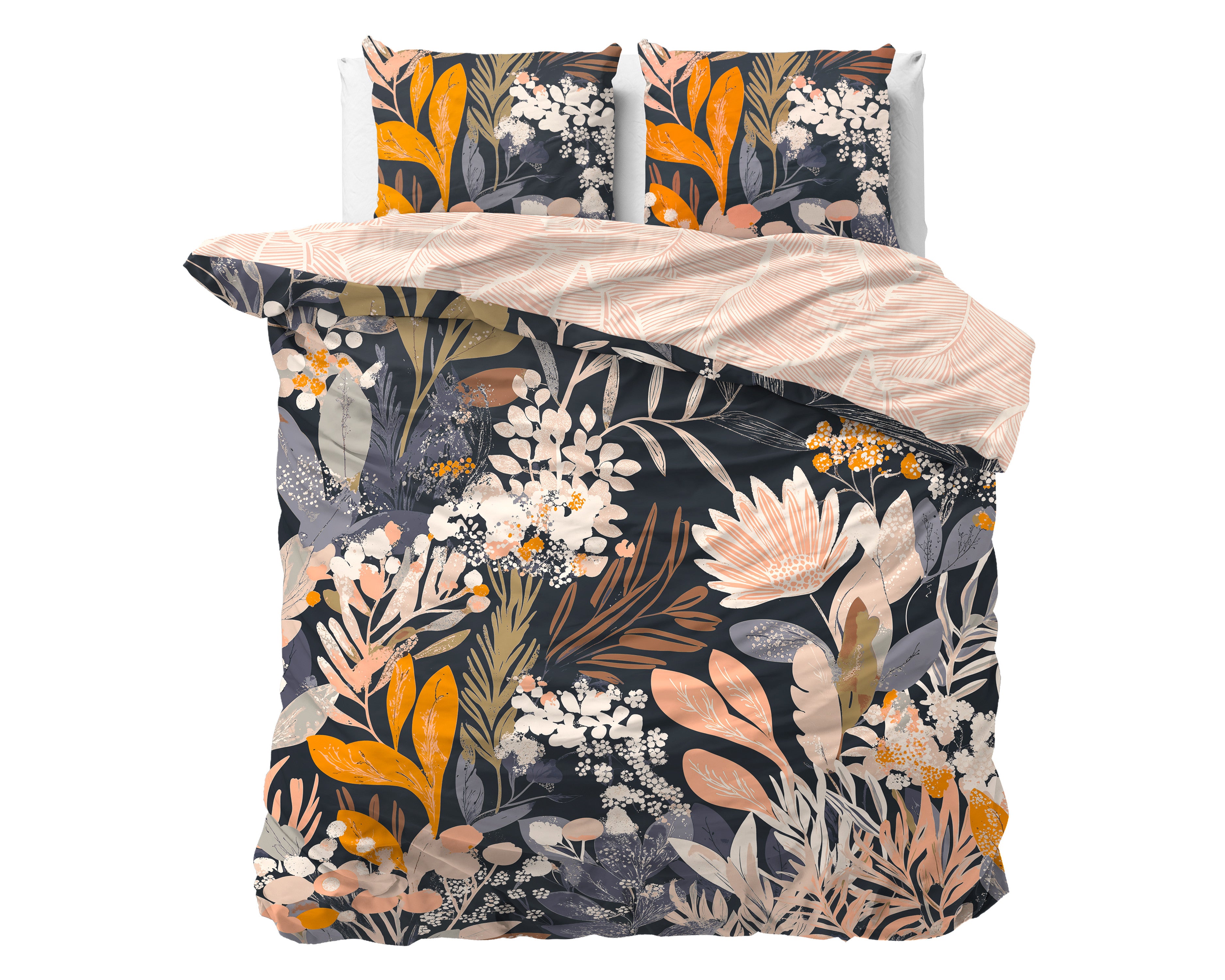 RoyalTextile - Mystical garden Zwart Dekbedovertrek - 200 x 220
