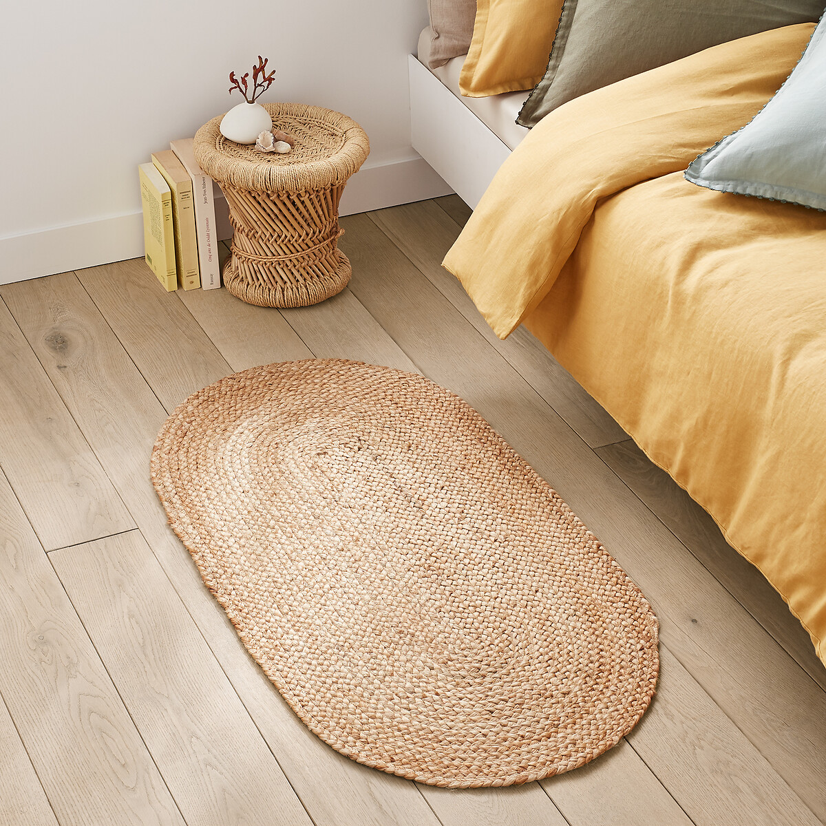 LA REDOUTE INTERIEURS Ovale bedmatje in jute, Aftas