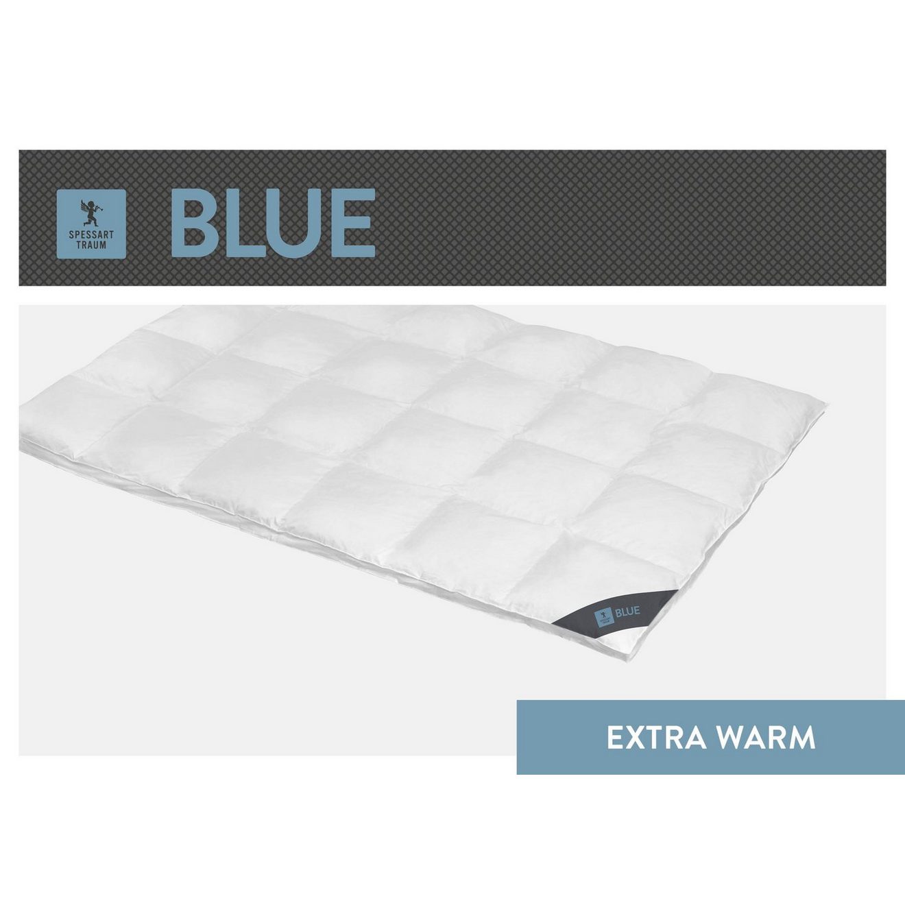 SPESSARTTRAUM Donzen dekbed Blauw geproduceerd in duitsland, geschikt voor mensen met allergieën Warm