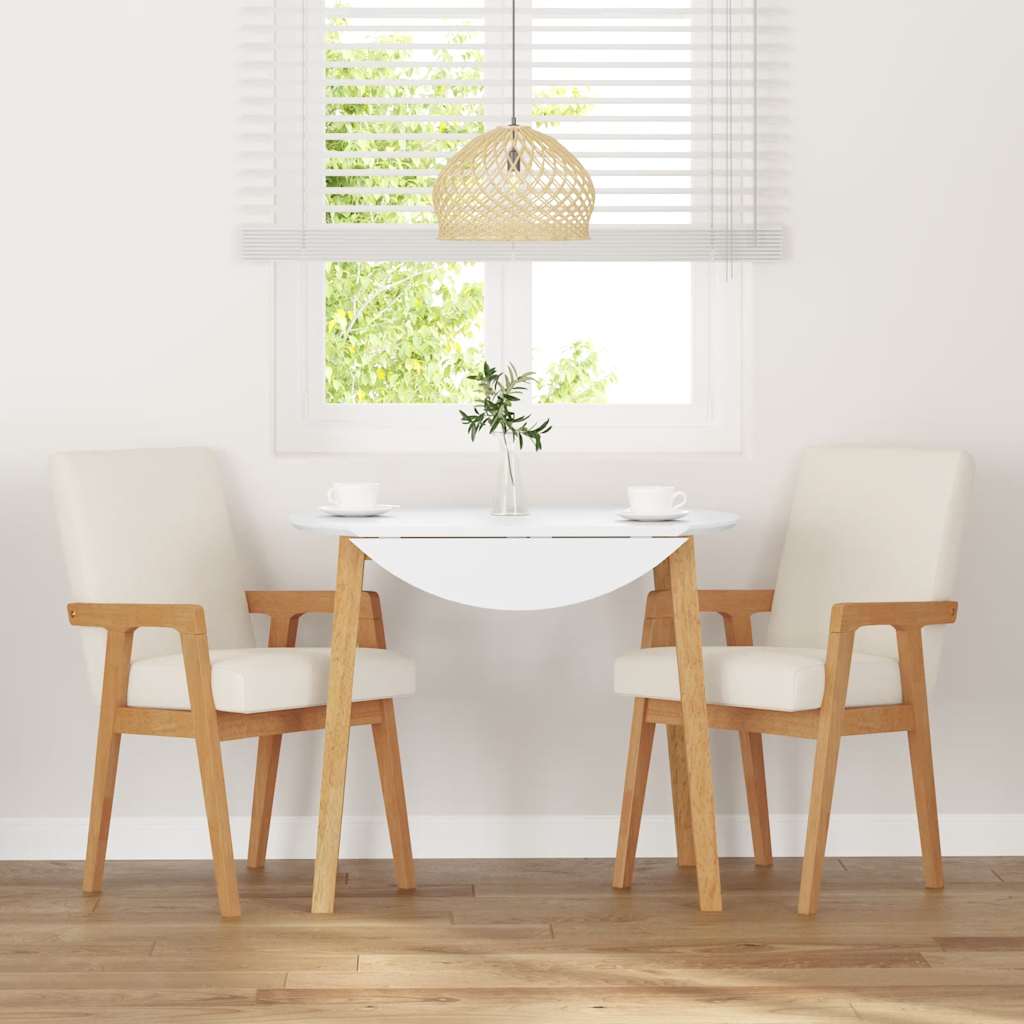 vidaXL Eetkamerstoelen met kussens 2 stuks massief hout rubber