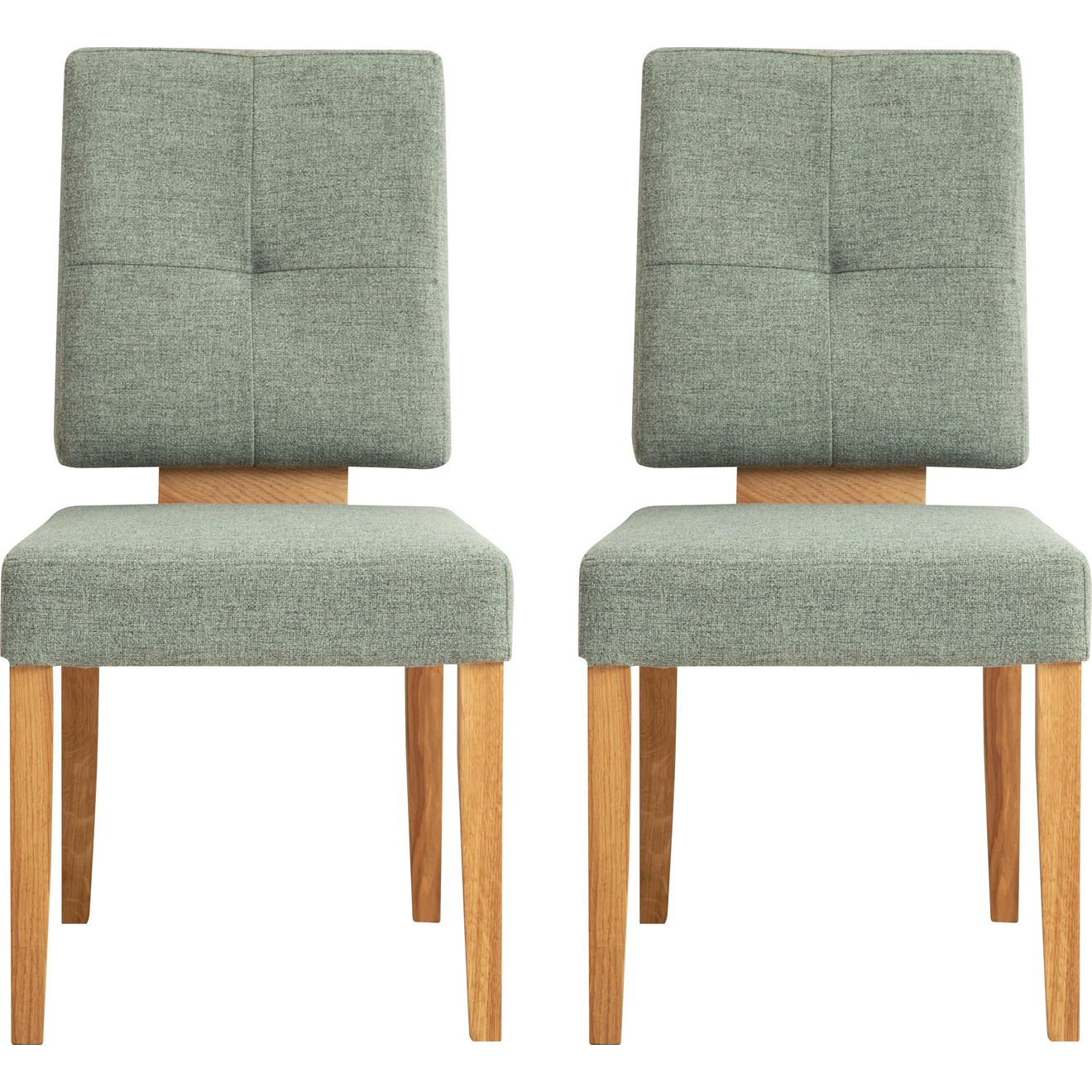 Home affaire Eetkamerstoel Ponza gestoffeerde stoel Frame van massief geolied eiken, eetkamer bestseller (set, 2 stuks)