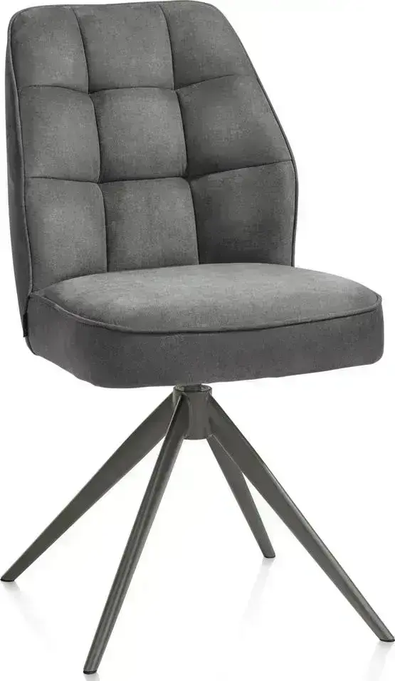 Bell eetkamerstoel - graphiet frame - draaibaar - pocket - stof Calabria - antraciet