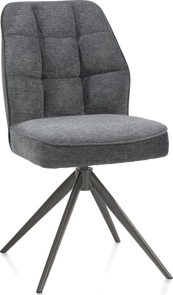 Bell eetkamerstoel - graphiet frame - draaibaar - pocket - combi Calabria / Vada - antraciet
