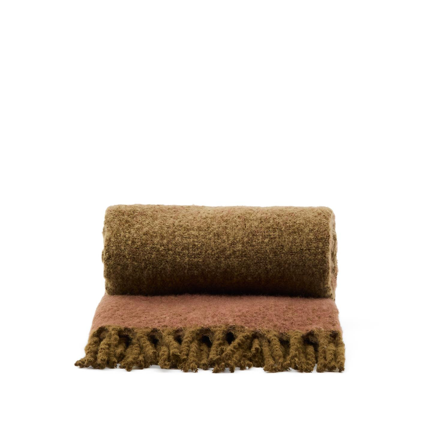 Kave Home Plaid Elvori 170 x 130cm - Donkergroen