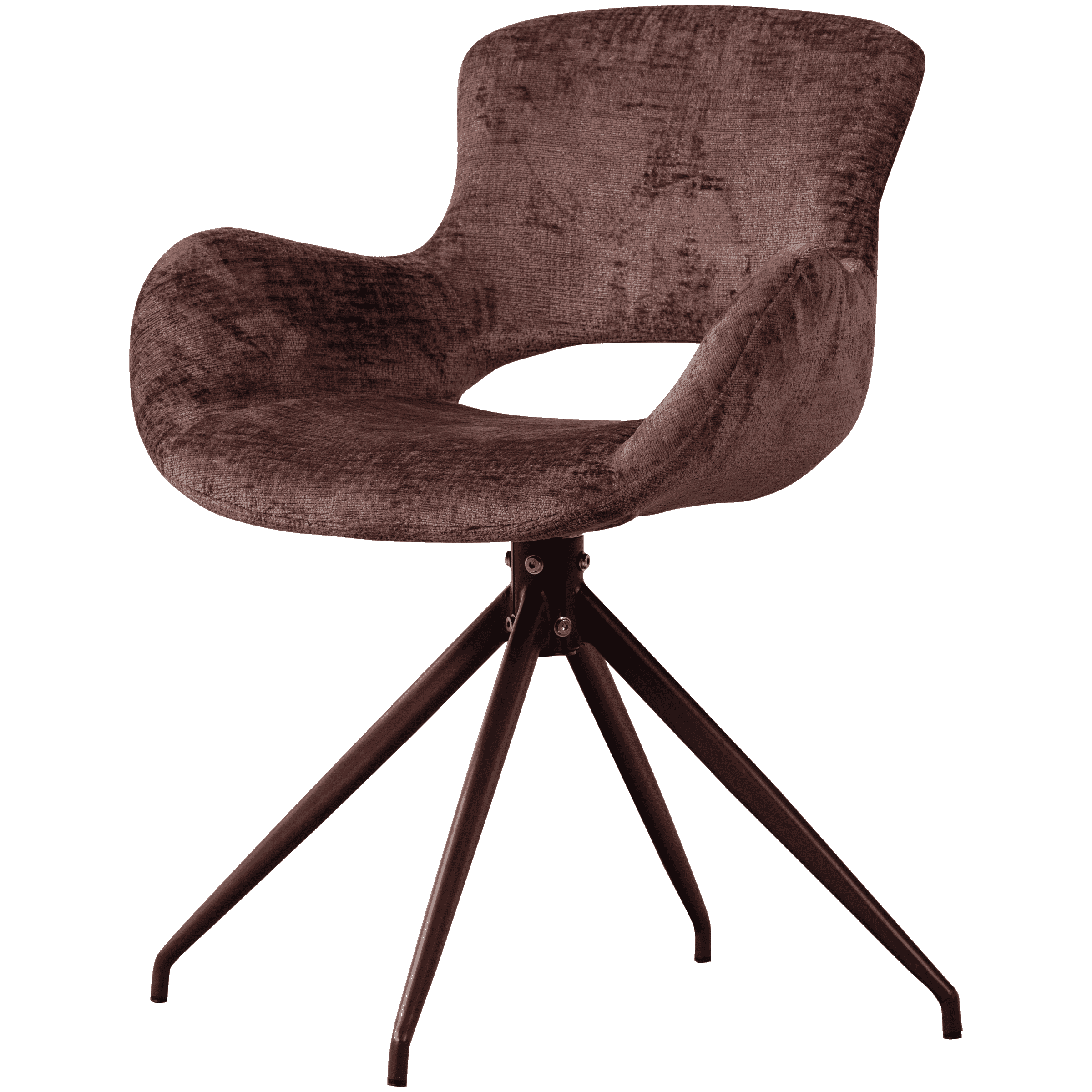 WOOOD Draaibare Eetkamerstoel Eliva Structure Velvet - Paars