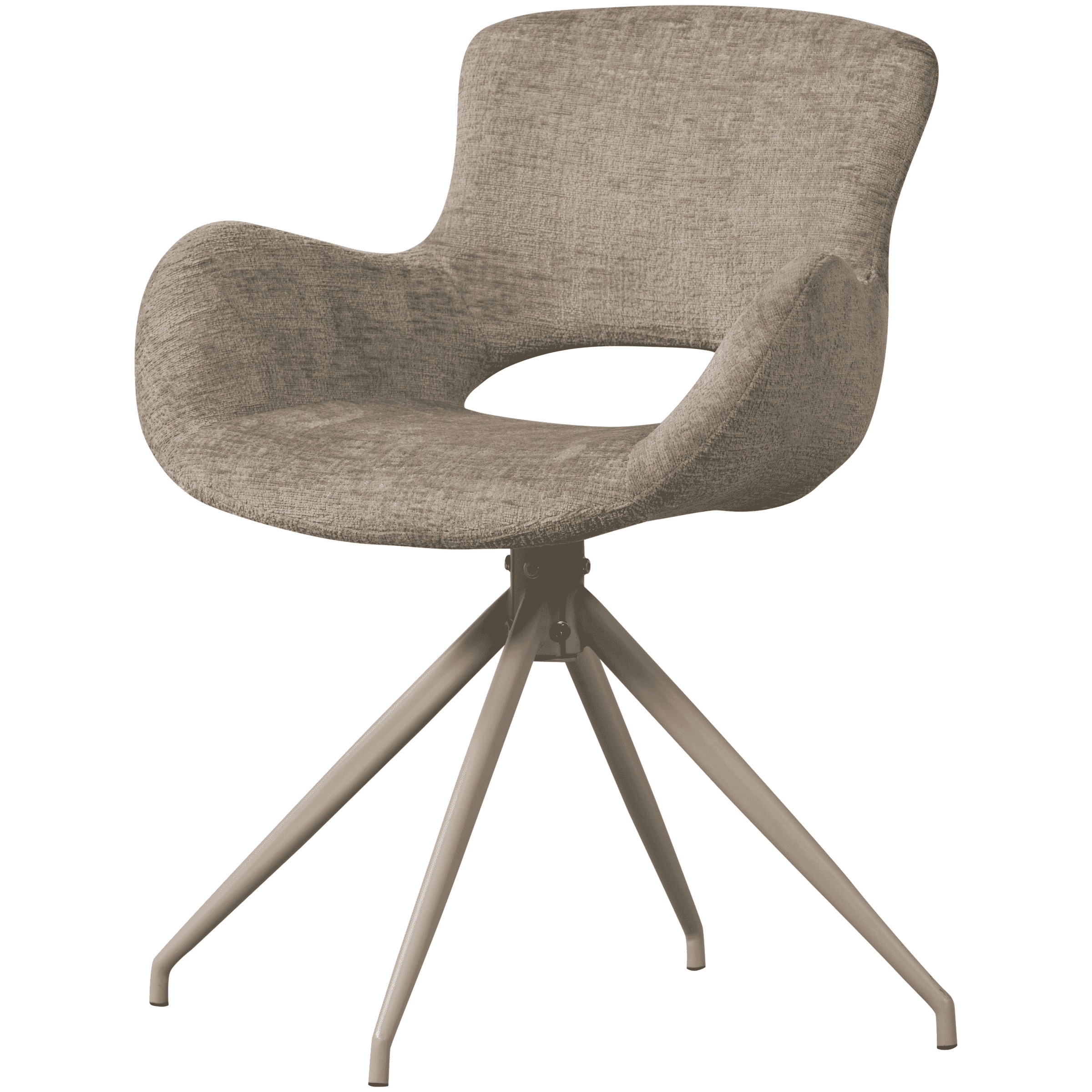 WOOOD Draaibare Eetkamerstoel Eliva Structure Velvet - Zand