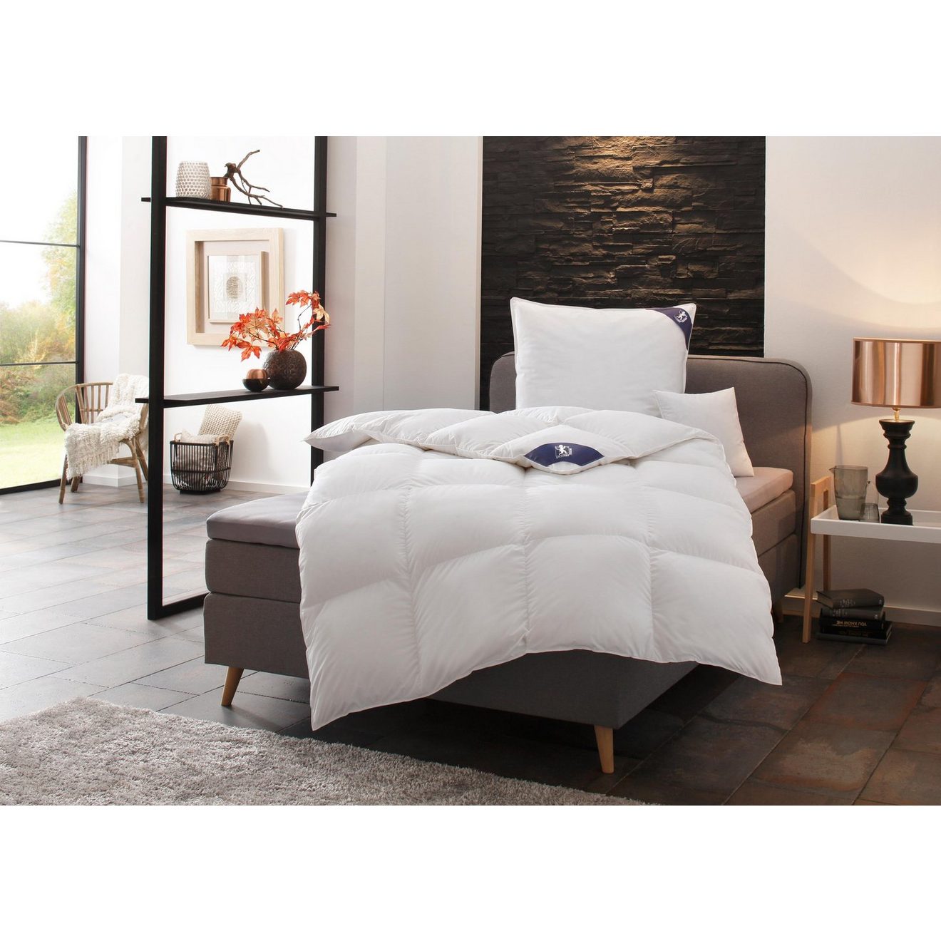 SPESSARTTRAUM Donzen dekbed + veren kussen First class Besparingsset: 5 warmteklassen, 135x200 cm & 155x220 cm (voordeelset)