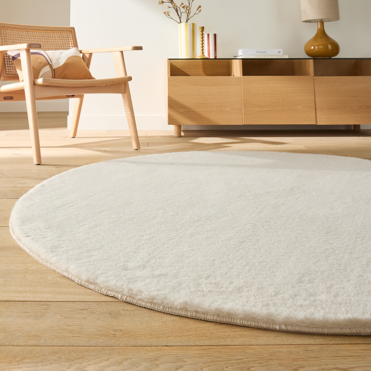 LA REDOUTE INTERIEURS Rond vloerkleed van imitatiebont, Esmia