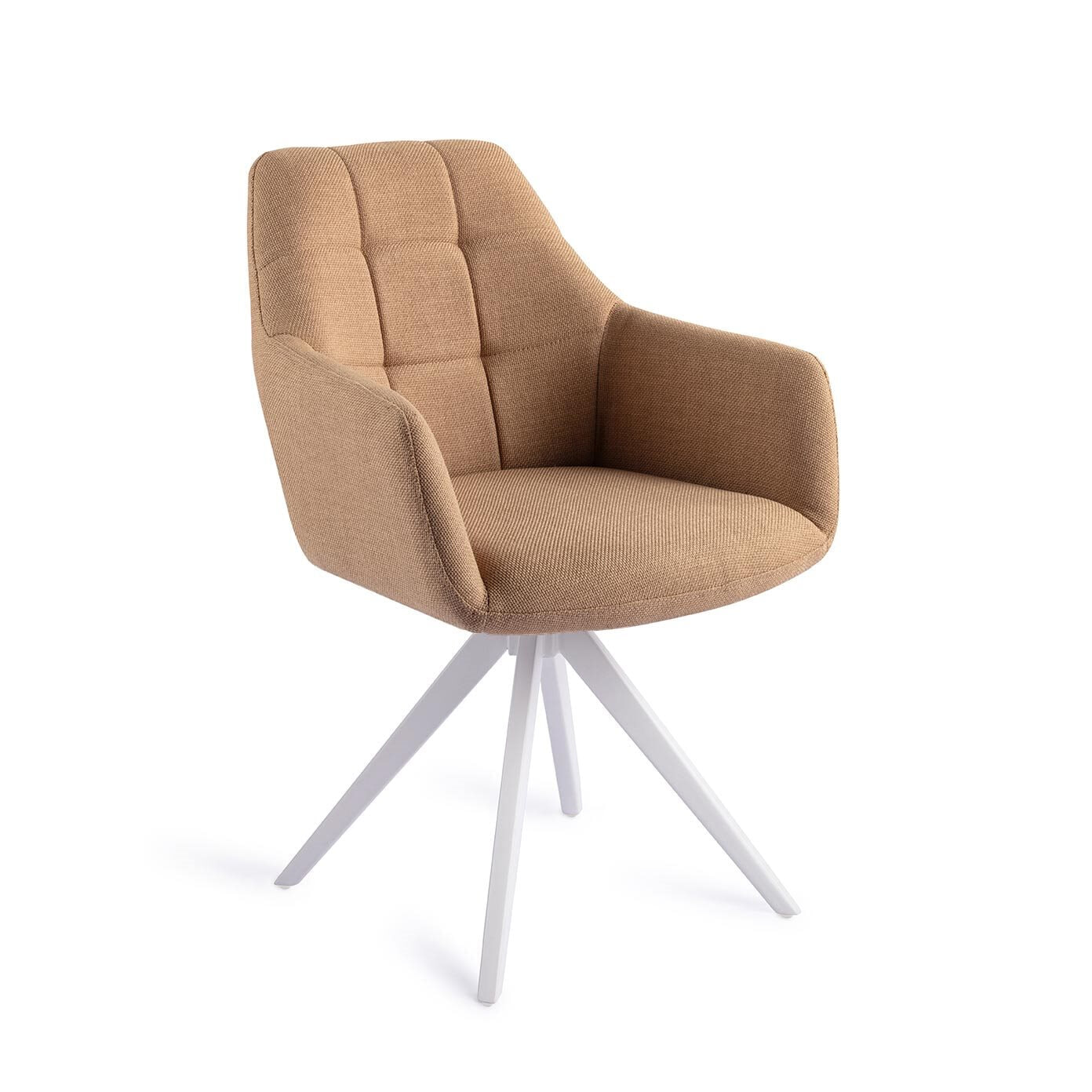 Jesper Home Draaibare Eetkamerstoel Noto Turn White - Toasted Toffee