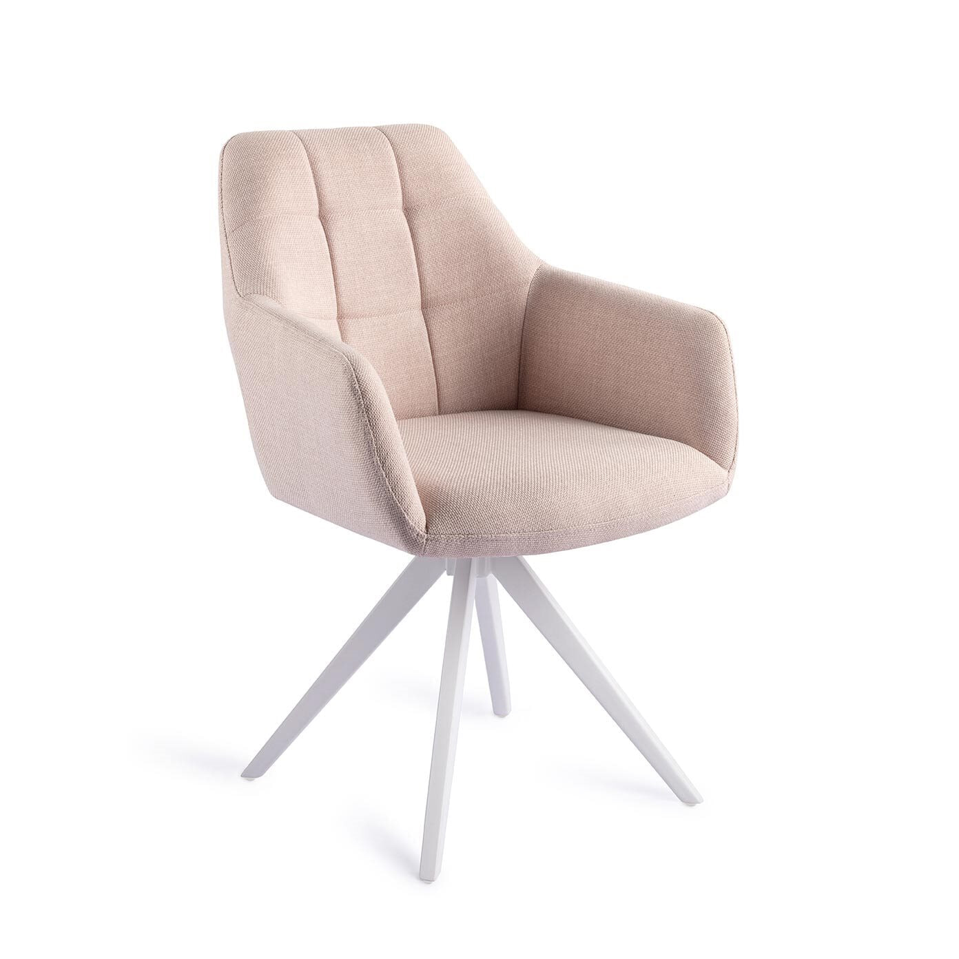 Jesper Home Draaibare Eetkamerstoel Noto Turn White - Petal Pink