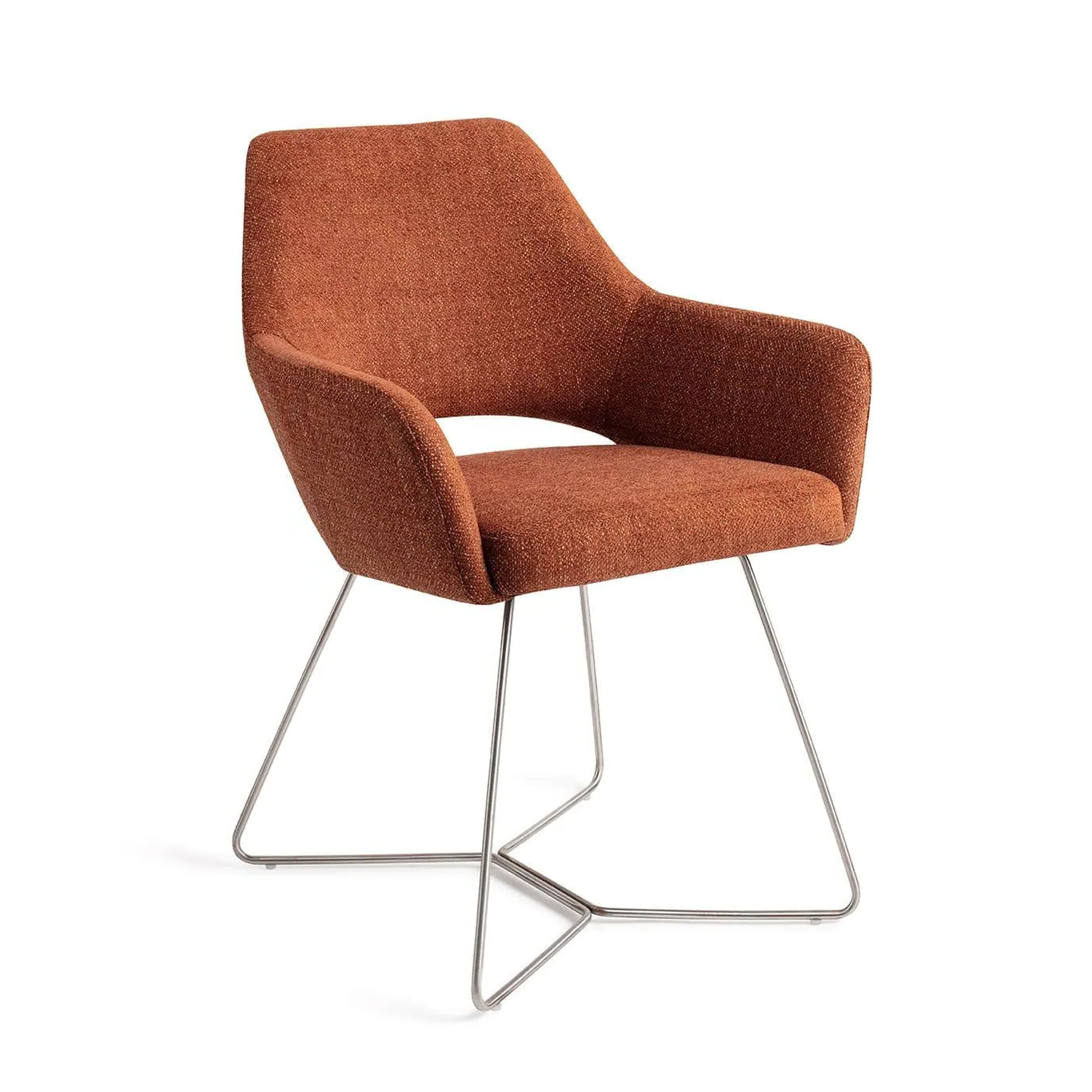 Jesper Home Eetkamerstoel Yanai Beehive Steel - Tuscan Terra