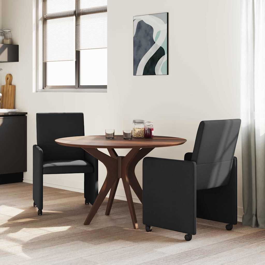 vidaXL Eetkamerstoel met kussen 2 pcs Zwart 57 x 66 x 94 cm Stof