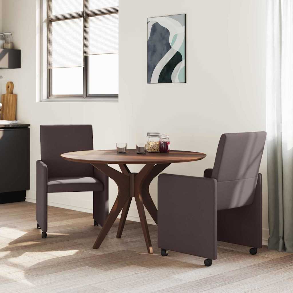 vidaXL Eetkamerstoel met kussen 2 pcs Donkerbruin 57 x 66 x 94 cm Stof
