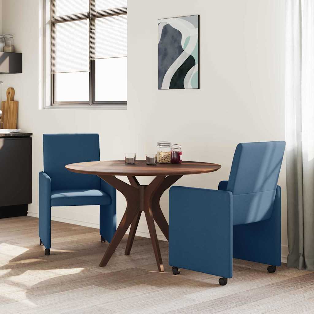 vidaXL Eetkamerstoel met kussen 2 pcs Blauw 57 x 66 x 94 cm Stof