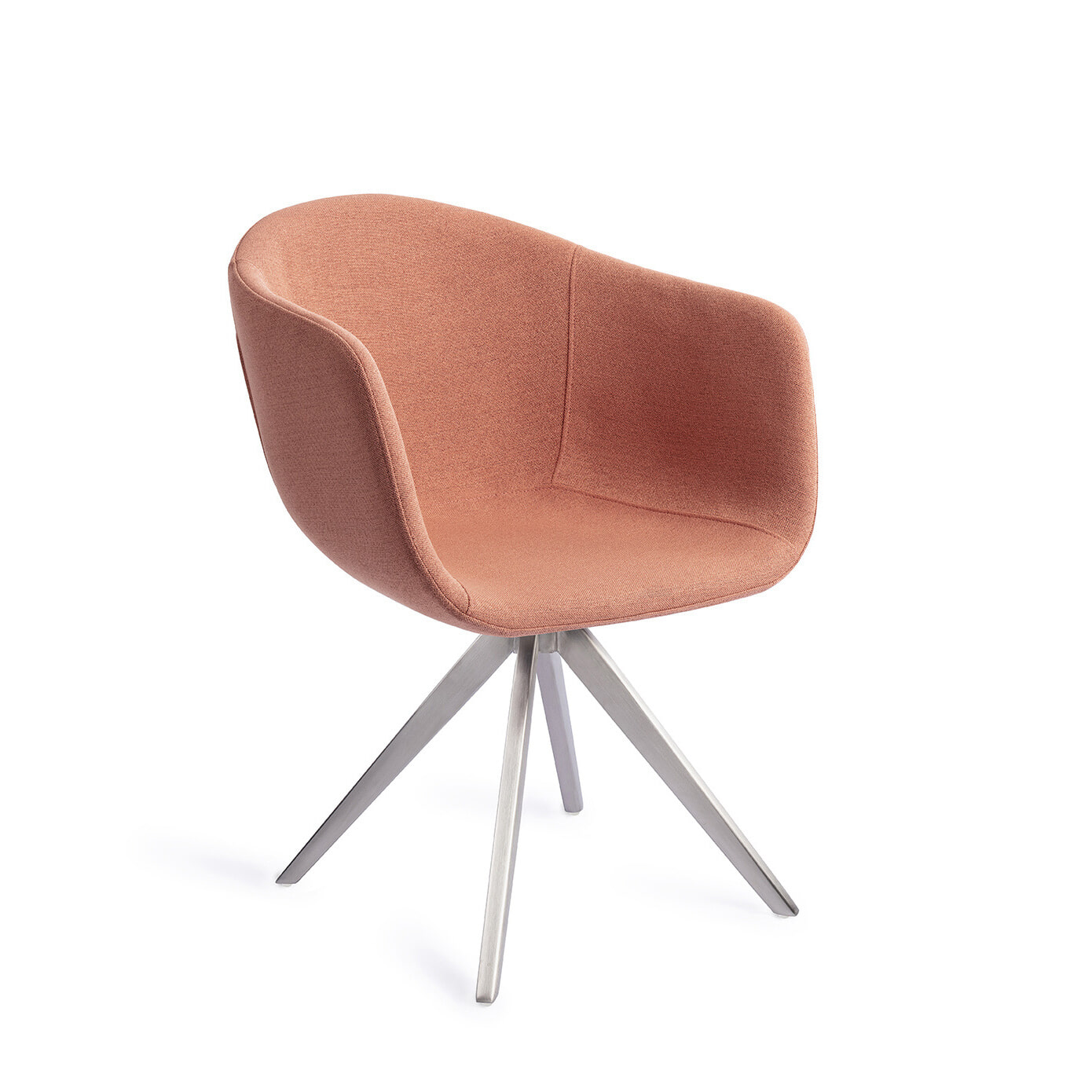 Jesper Home Eetkamerstoel Yuni Turn Steel, Draaibaar - Coral Crush