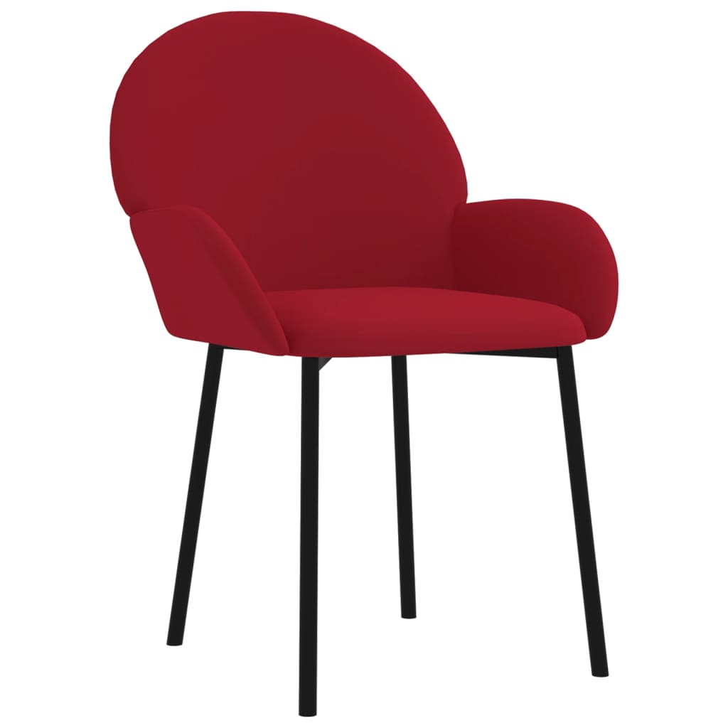 vidaXL Eetkamerstoelen 2 st fluweel wijnrood