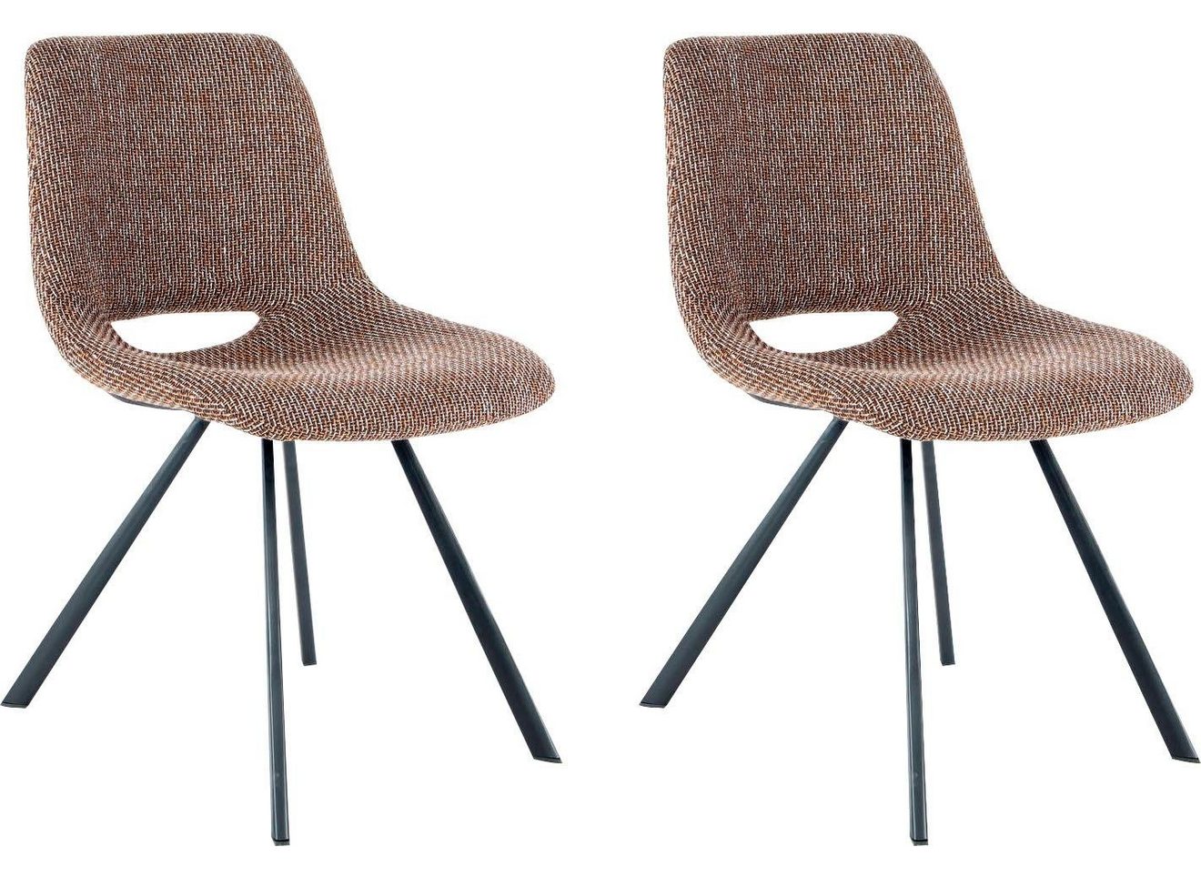 Kayoom Stoel Josephine 325 2-delige set, tijdloos ontwerp, met geometrische uitsparing onderhoudsvriendelijk, eenvoudig, zachte bekleding voor een aangenaam zitgevoel (set, 2 stuks)