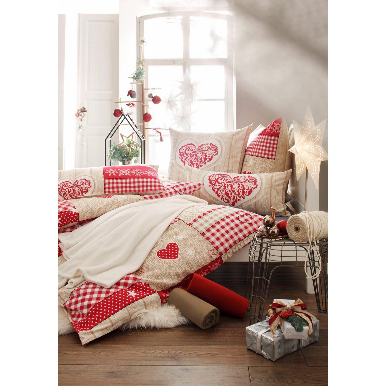My home Beddengoed Janina in mt. 135x200 of 155x220 cm 100% katoen, veel winterdesigns: patchwork, sneeuwpop, uil, beer