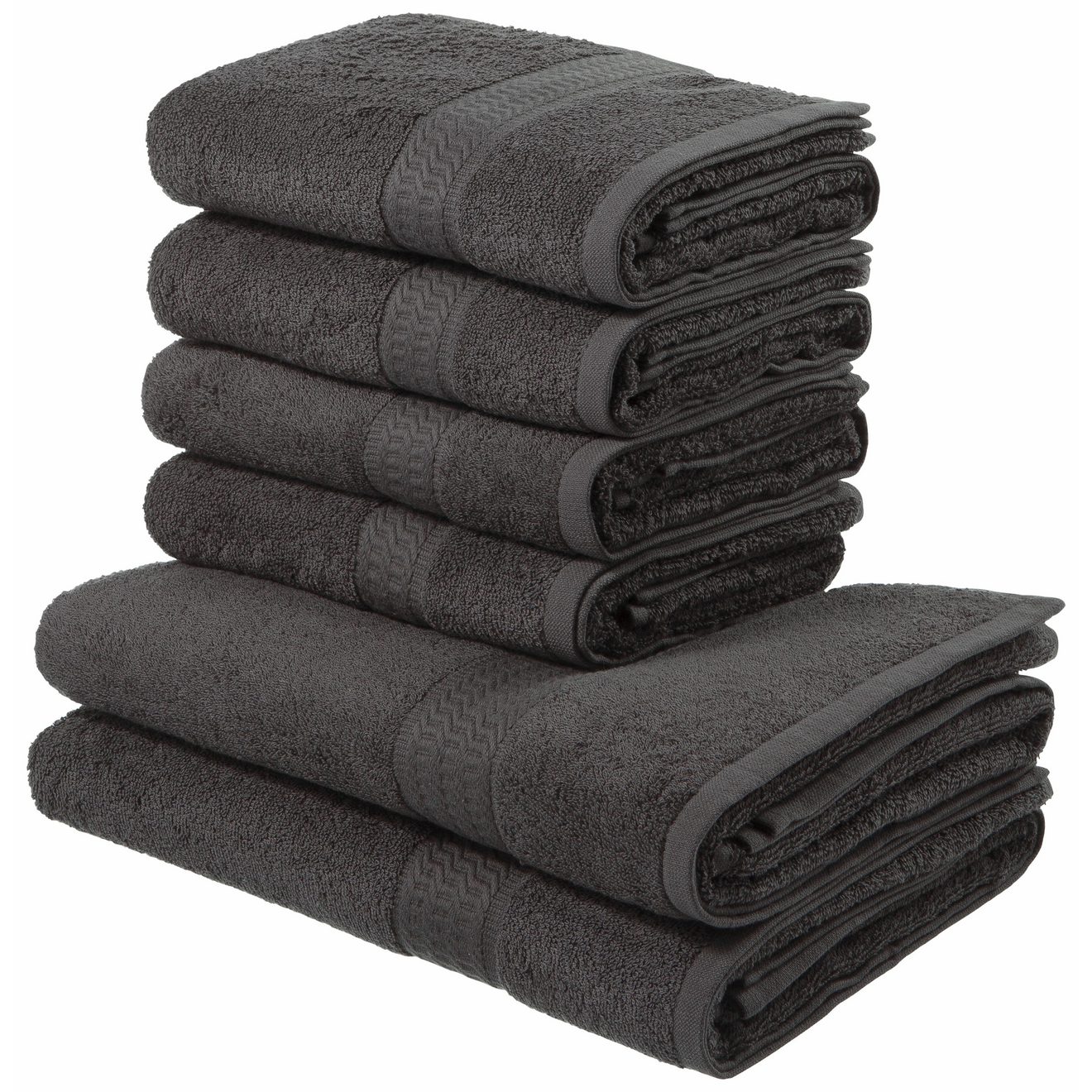 My home Handdoekenset Juna, 6-delig, 2 douchehanddoeken (70x140) 4 handdoeken (50x100) (set, 6-delig)