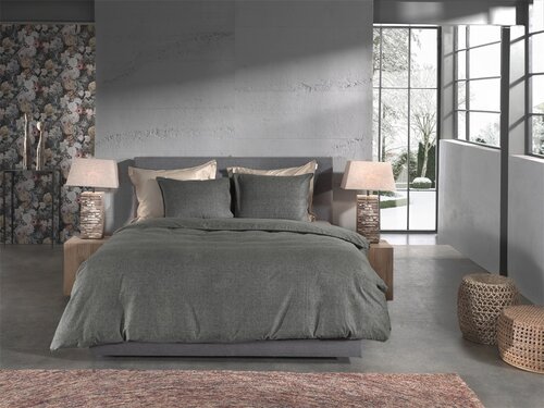 Heckett & Lane Franela Dekbedovertrek 200x200/220 Frost Grey