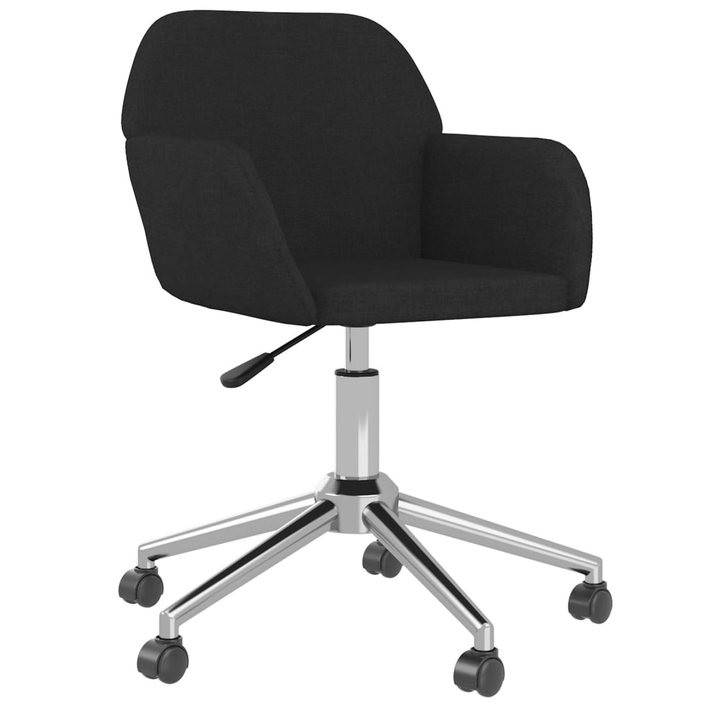 vidaXL Eetkamerstoelen draaibaar 2 st stof zwart