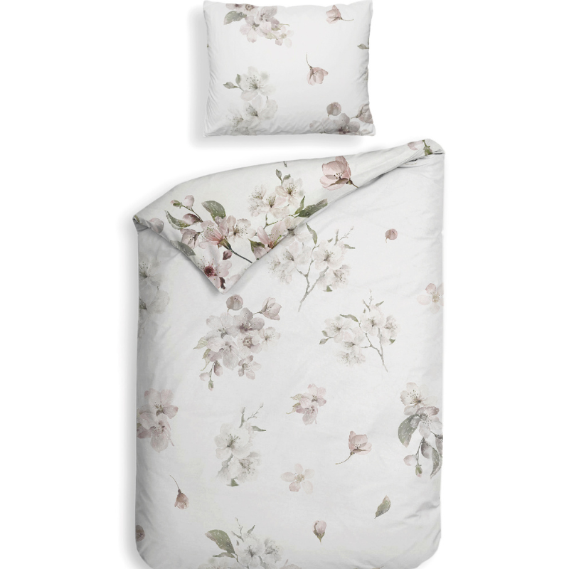 Heckett Lane Dekbedovertrek Fai Katoen Satijn Off White Bloemen 140x200 Cm Anti Allergie  - 