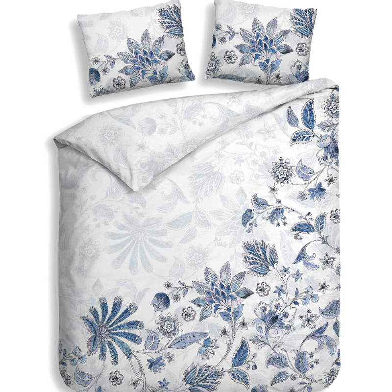 Heckett Lane Dekbedovertrek Asia Katoen Satijn Wit Bloemen 260x200 Cm Anti Allergie  - 