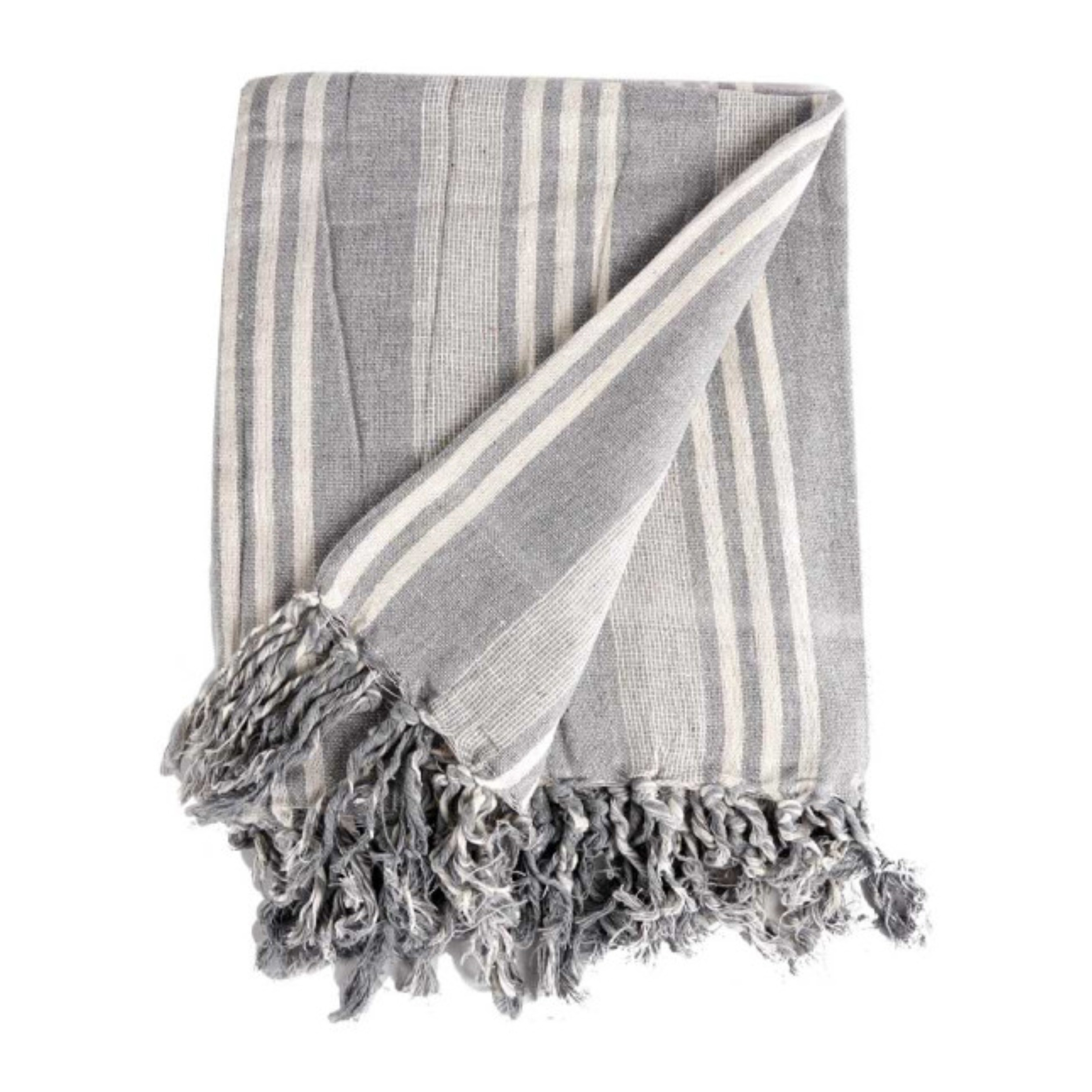 Arte r Giftdecor Plaid - wit / grijs - 235 x 205 cm - katoen - deken - kleed -