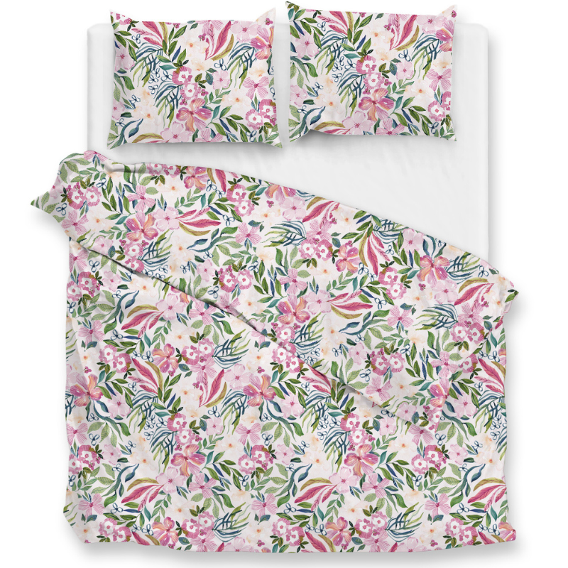 Zo!Home Dekbedovertrek Evita Katoen Satijn Bloemen 260x200 Cm  - 